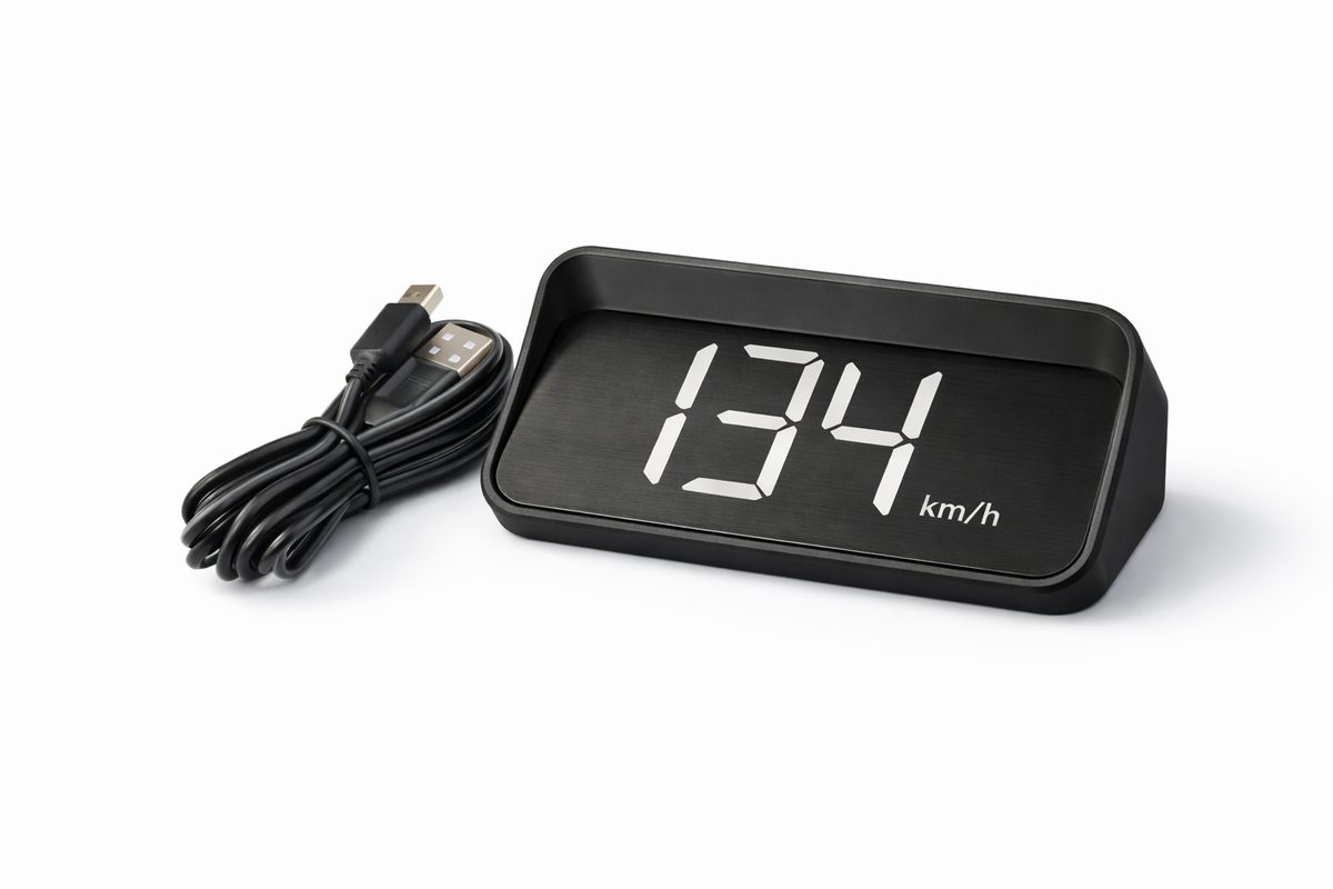 GPS Speed Display – Plug & Play Heads-Up Speedometer (km/h)